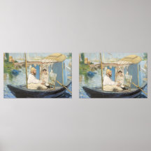 Edouard Manet - Monet Painting på hans Studio Boat