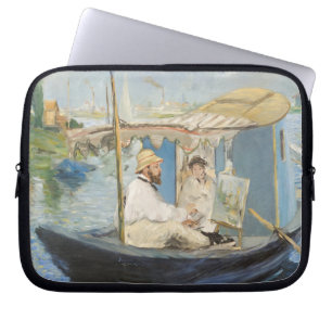 Edouard Manet - Monet Painting på hans Studio Boat Laptop Fodral