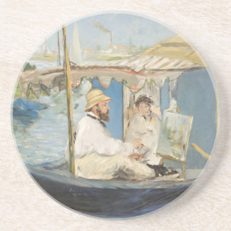 Edouard Manet - Monet Painting på hans Studio Boat Underlägg
