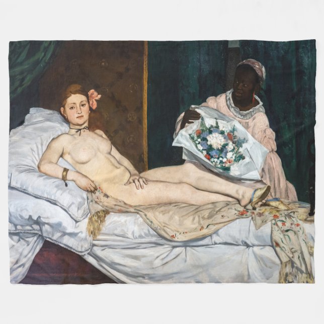Edouard Manet - Olympia Fleecefilt (Framsidan (Horisontell))