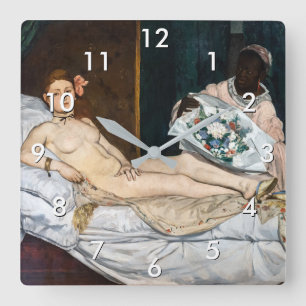 Edouard Manet - Olympia Fyrkantig Klocka