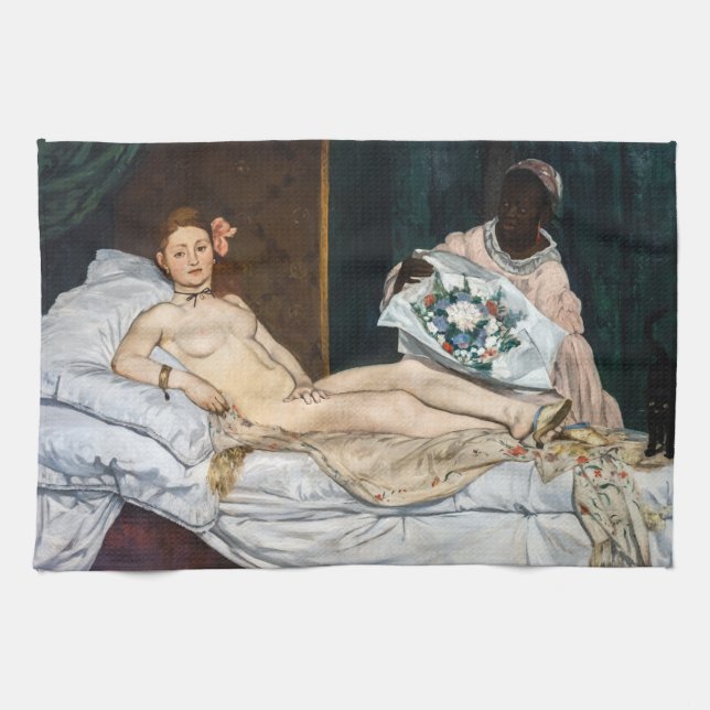 Edouard Manet - Olympia Kökshandduk (Horisontell)