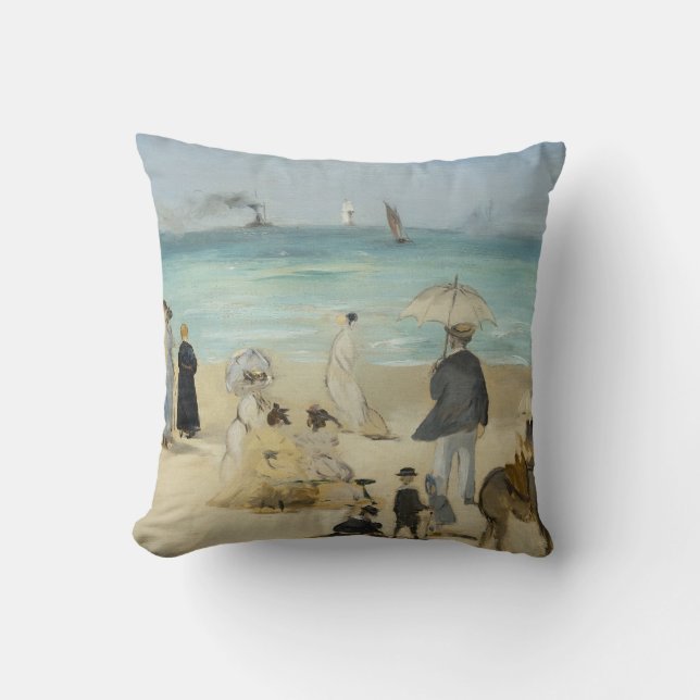 Edouard Manet - På stranden, Boulogne-sur-Mer Kudde (Framsida)