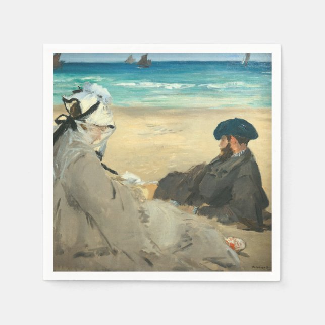 Edouard Manet - på stranden Pappersservett (Framsidan)