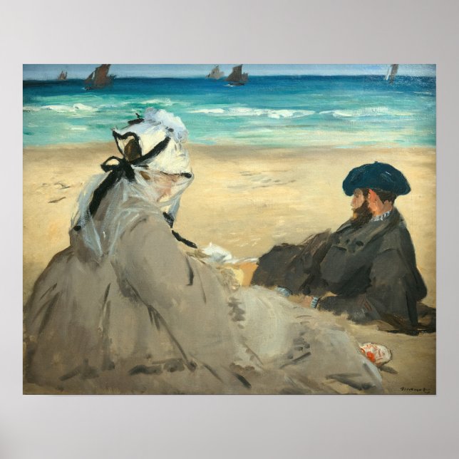 Edouard Manet - På stranden Poster (Framsidan)