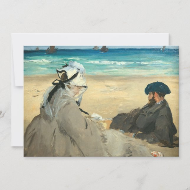 Edouard Manet - på stranden Tack Kort (Framsida)