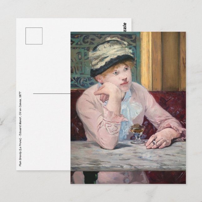 Edouard Manet - Plum Brandy Vykort (Fram/baksida)