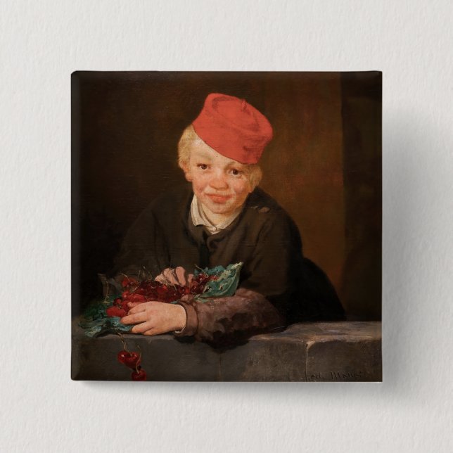 Edouard Manet - Pojke med körsbär Knapp (Framsida)