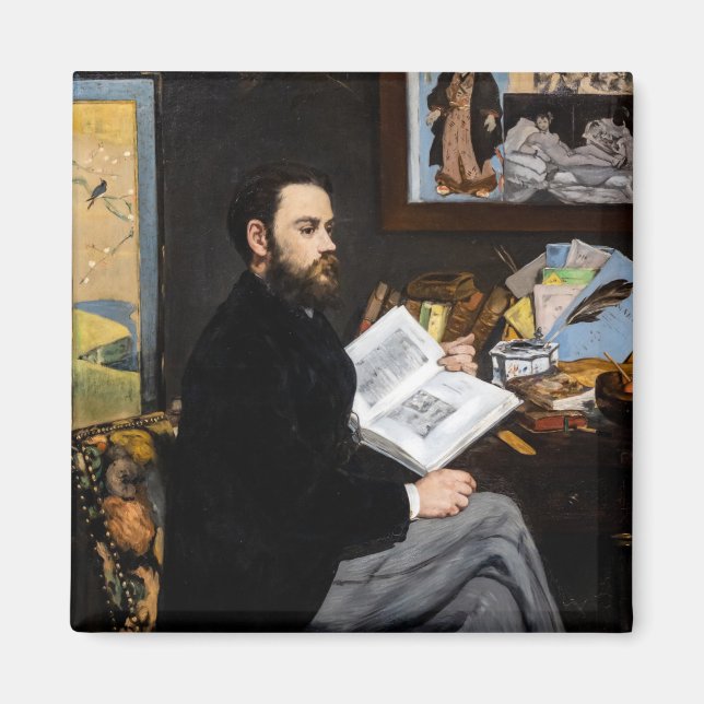 Edouard Manet - Porträtt av Emile Zola Magnet (Framsidan)