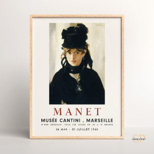 Édouard Manet Porträtt Berthe Morisot Art Print Poster