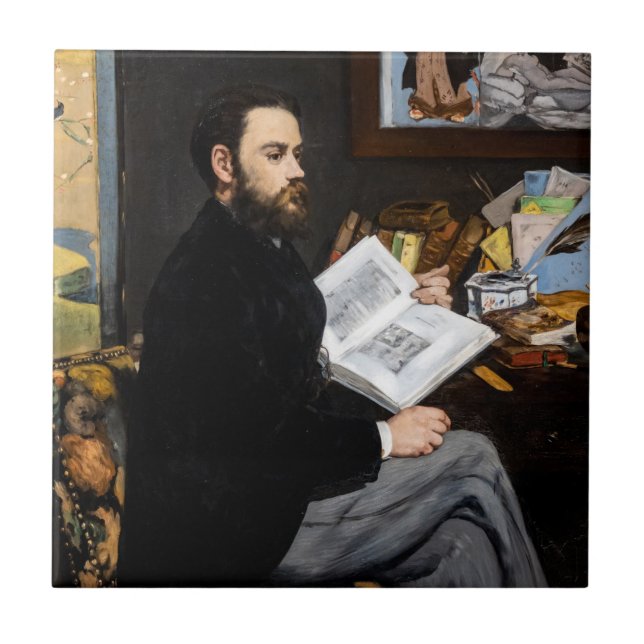 Edouard Manet - Porträtt i Emile Zola Kakelplatta (Framsidan)