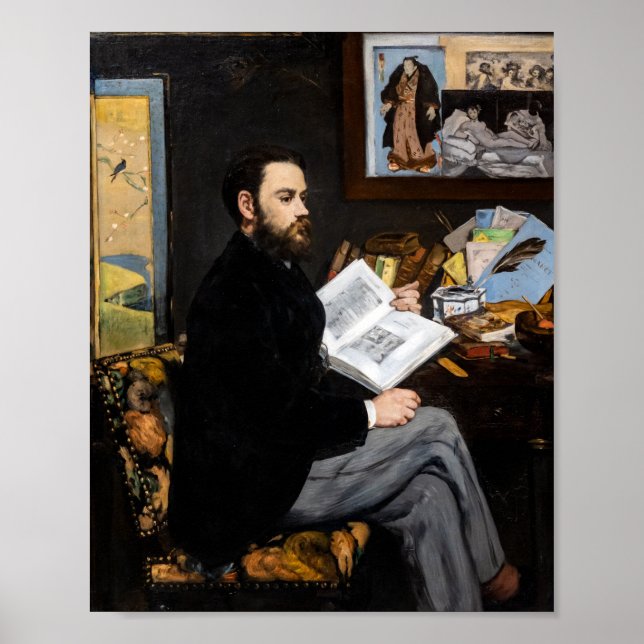 Edouard Manet - Porträtt i Emile Zola Poster (Framsidan)