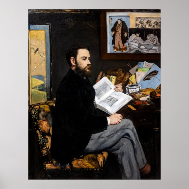 Edouard Manet - Porträtt i Emile Zola Poster (Framsidan)