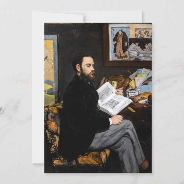 Edouard Manet - Porträtt i Emile Zola Tack Kort (Framsida)