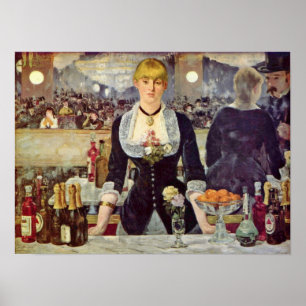 edouard Manet - pub på Foliesen-Bergere Poster