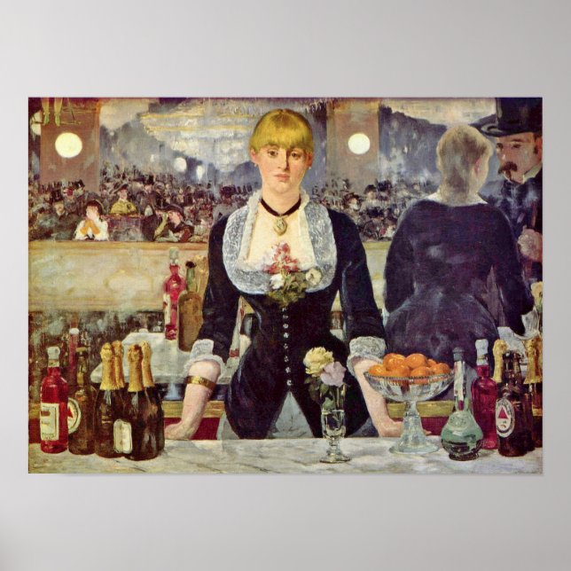 edouard Manet - Pub vid Folies-Bergere Poster (Framsidan)