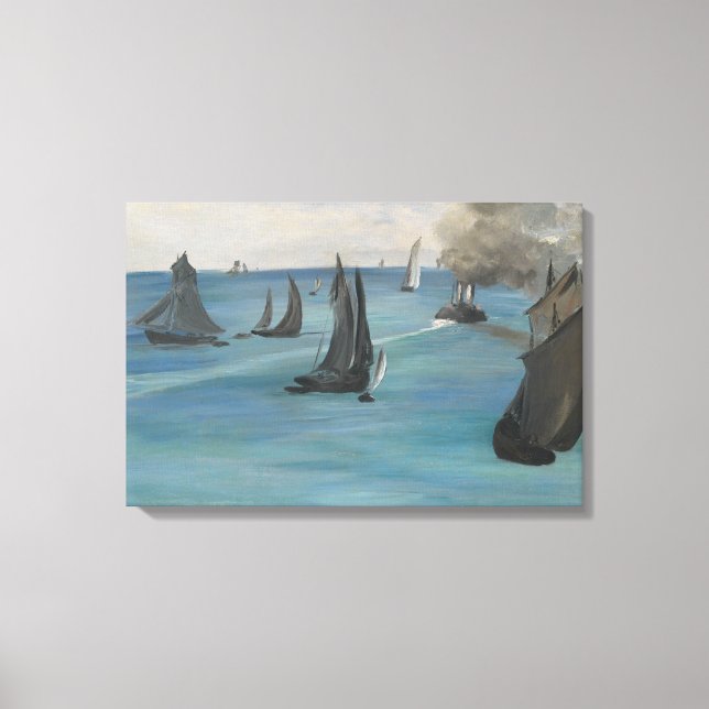 Edouard Manet - Sea View, Lugn Weather Canvastryck (Framsida)