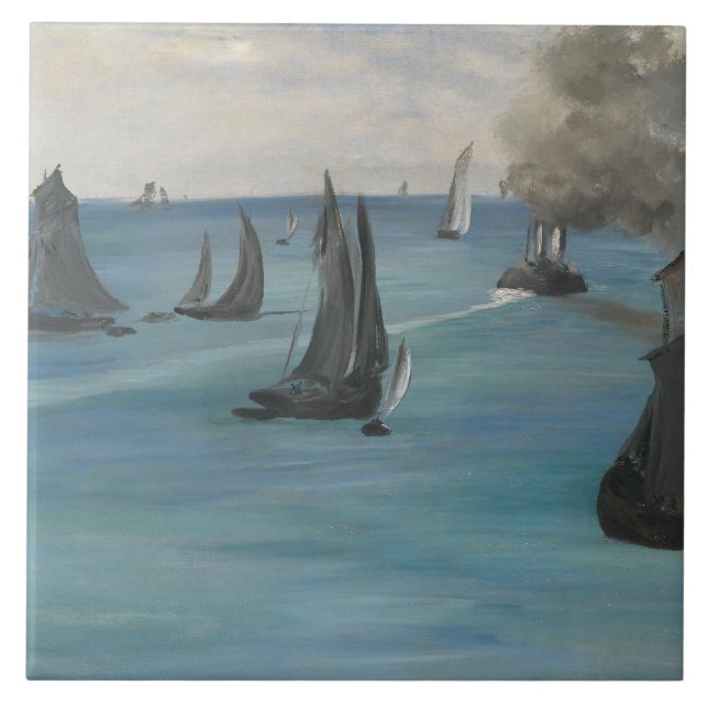 Edouard Manet - Sea View, Lugn Weather Kakelplatta (Framsidan)