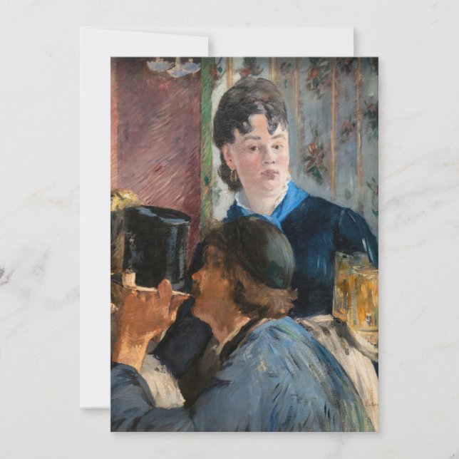 Edouard Manet - Servitris som serverar öl Inbjudningar (Framsida)