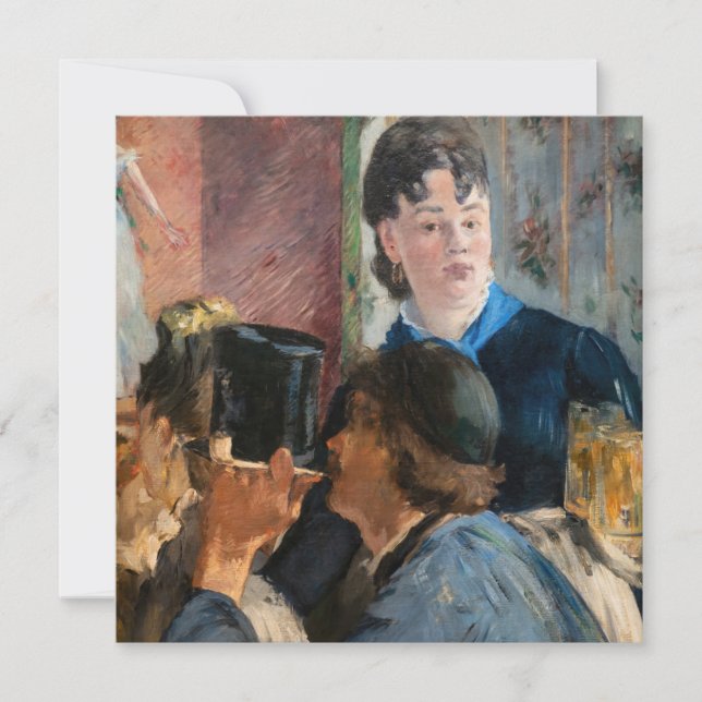 Edouard Manet - Servitris som serverar öl Tack Kort (Framsida)