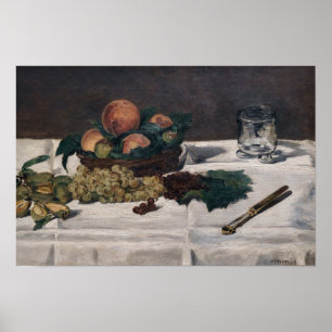 Edouard Manet - Stilleben, frukter på ett bord Poster