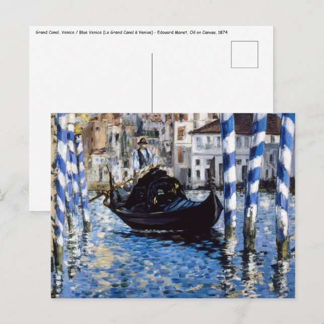 Edouard Manet - Stora kanalen, Venedig Vykort (Fram/baksida)
