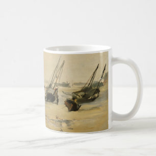 Edouard Manet   strand, låg Tide Kaffemugg
