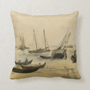 Edouard Manet strand, låg Tide Kudde