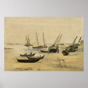 Edouard Manet strand, låg Tide Poster