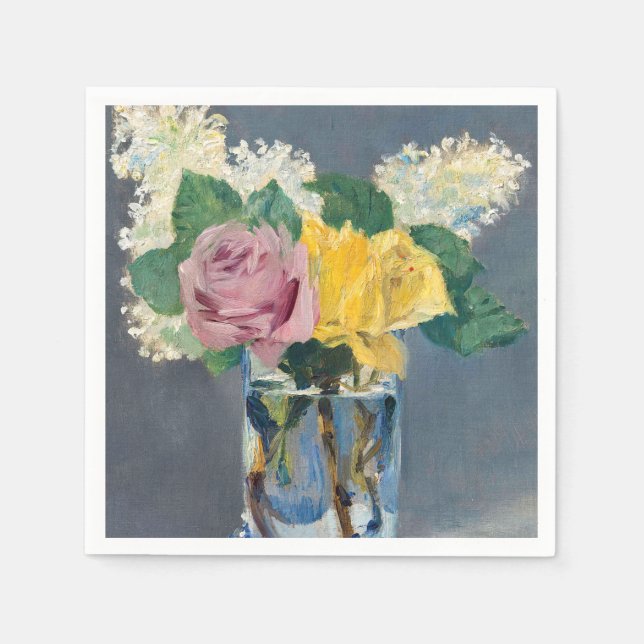 Edouard Manet - Syren och rosor Pappersservett (Framsidan)