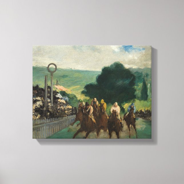 Edouard Manet - Tävling vid Longchamp Canvastryck (Framsida)
