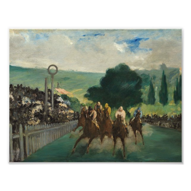 Edouard Manet - Tävling vid Longchamp Fototryck (Framsidan)
