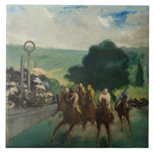 Edouard Manet - Tävling vid Longchamp Kakelplatta