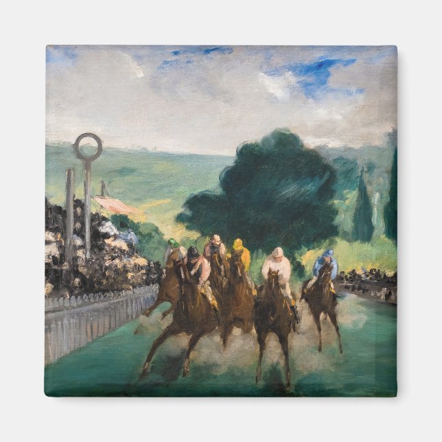 Edouard Manet - Tävling vid Longchamp Magnet (Framsidan)
