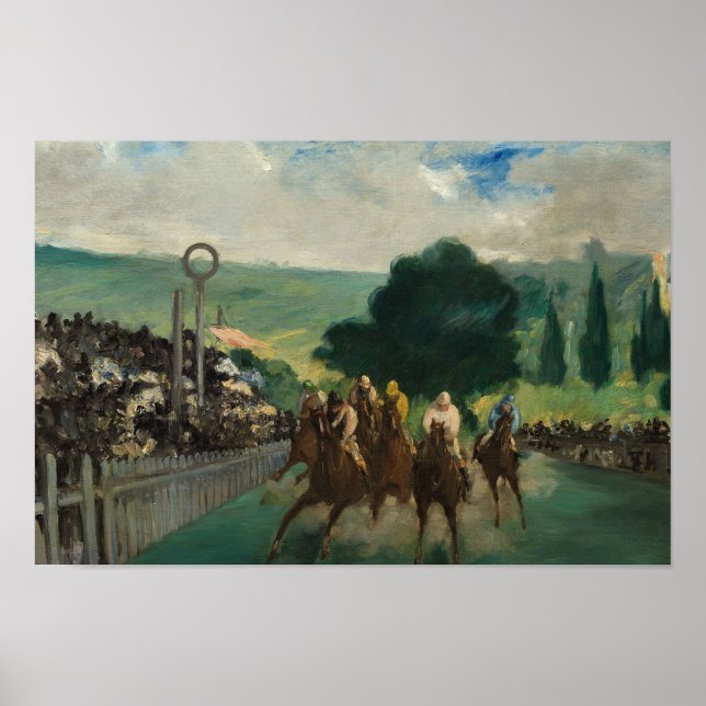 Edouard Manet - Tävling vid Longchamp Poster (Framsidan)