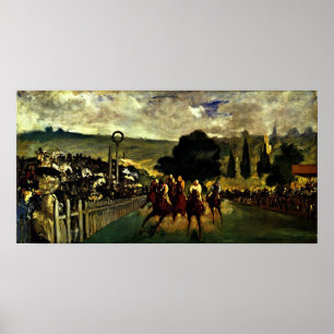 edouard Manet - tävling vid Longchamp Poster