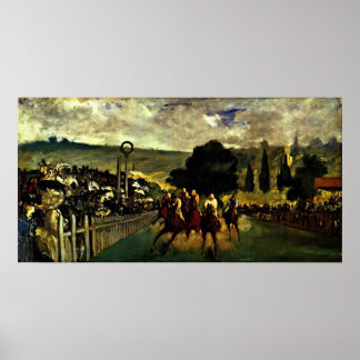 edouard Manet - tävling vid Longchamp Poster