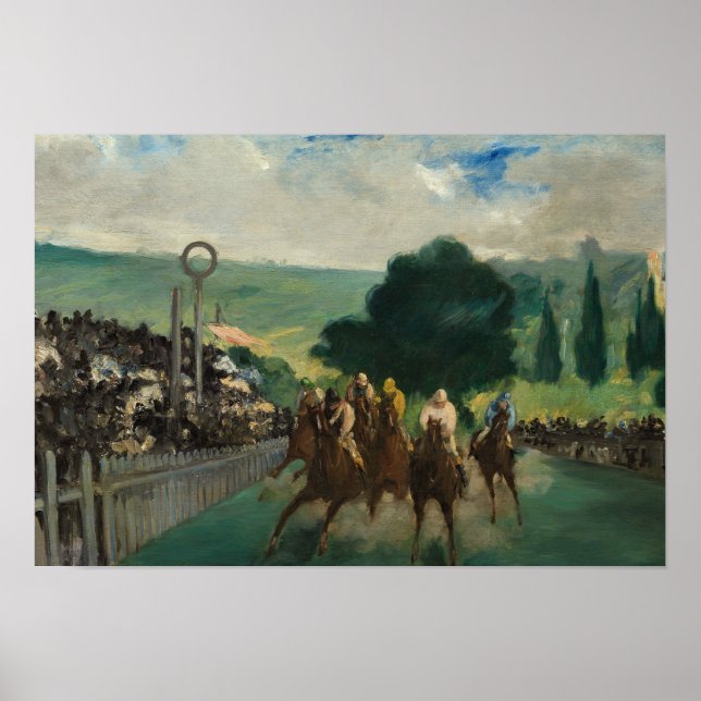 Edouard Manet - Tävling vid Longchamp Poster (Framsidan)