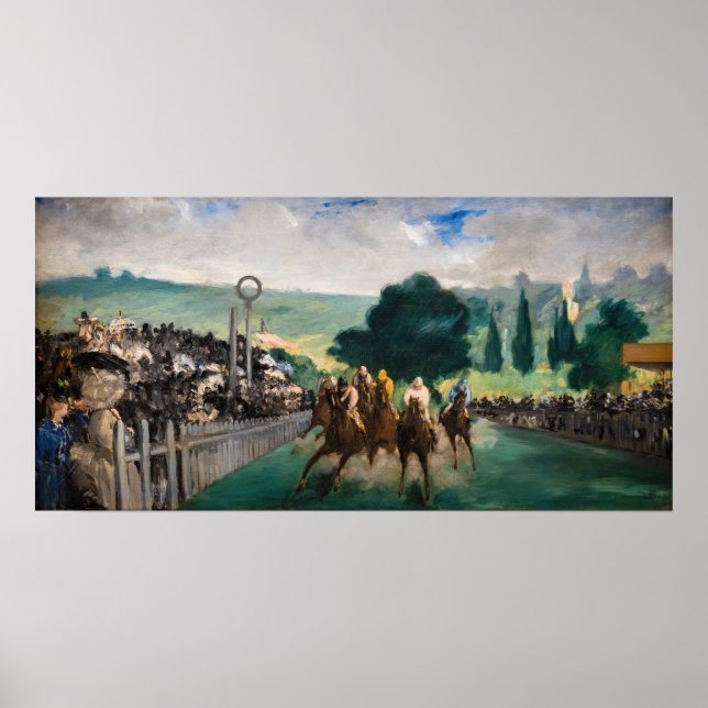 Edouard Manet - Tävling vid Longchamp Poster (Framsidan)