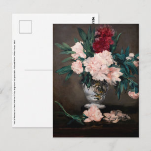 Edouard Manet - Vas med pioner på liten piedestal Vykort