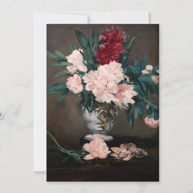 Edouard Manet - Vas of Peonies on Small Pedestal Inbjudningar (Framsida)