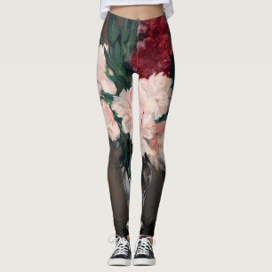 Edouard Manet - Vas of Peonies on Small Pedestal Leggings