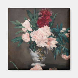 Edouard Manet - Vas of Peonies on Small Pedestal Magnet