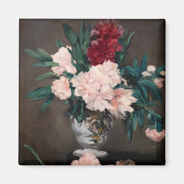 Edouard Manet - Vas of Peonies on Small Pedestal Magnet (Framsidan)