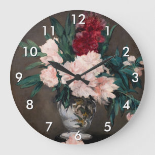 Edouard Manet - Vas of Peonies on Small Pedestal Stor Klocka