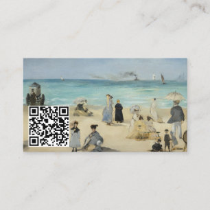 Edouard Manet - vid stranden, Boulogne - QR-koden Visitkort