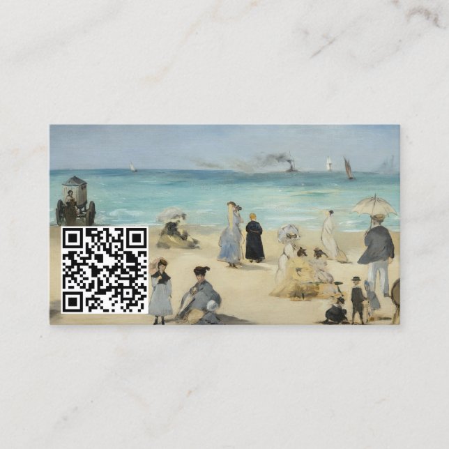 Edouard Manet - vid stranden, Boulogne - QR-koden Visitkort (Framsida)