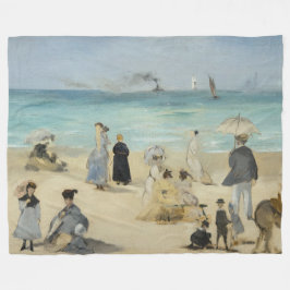 Edouard Manet - vid stranden, Boulogne-sur-Mer Fleecefilt