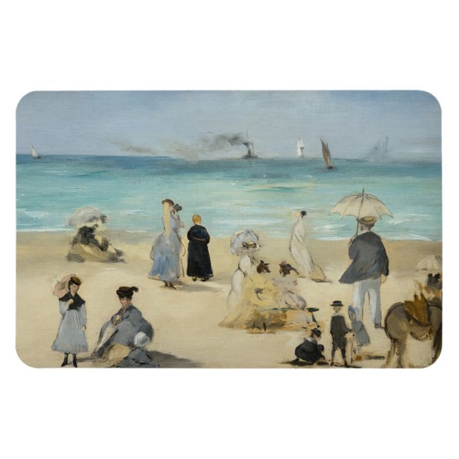 Edouard Manet - vid stranden, Boulogne-sur-Mer Magnet (Horisontell)