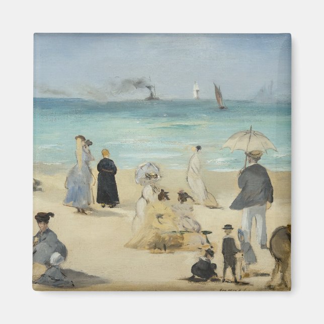 Edouard Manet - vid stranden, Boulogne-sur-Mer Magnet (Framsidan)